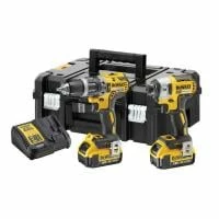 DeWalt DCK266M2T-GB 18V XR Combi Drill And Impact Driver Kit - 2x 4Ah Batteries, Charger And TStak Case